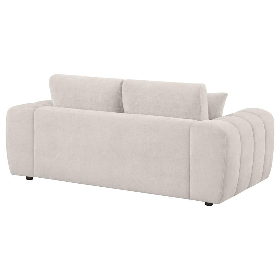 Burnett Chenille Upholstered Wide Arm Loveseat Ivory - 504956