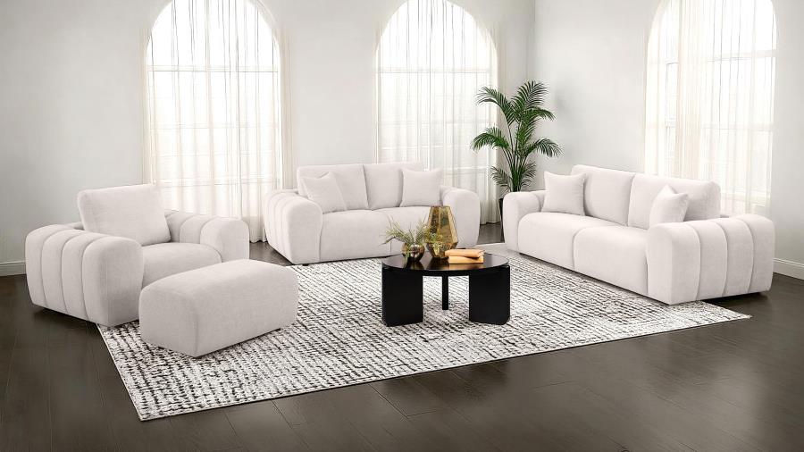 Burnett Chenille Upholstered Accent Chair Ivory - 504957