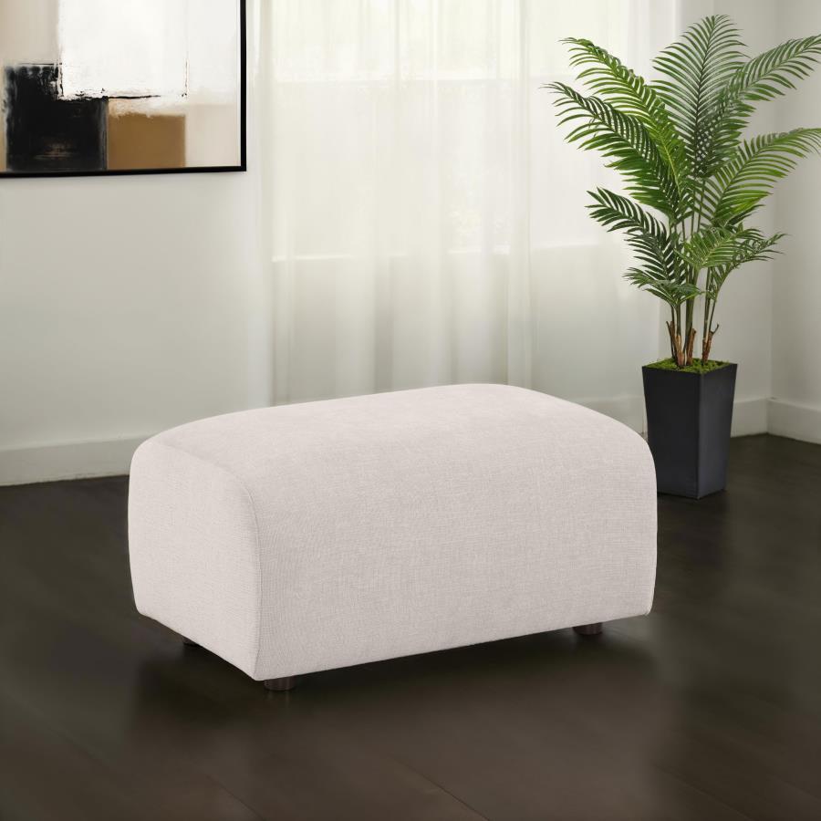 Burnett Chenille Upholstered Ottoman Ivory - 504958