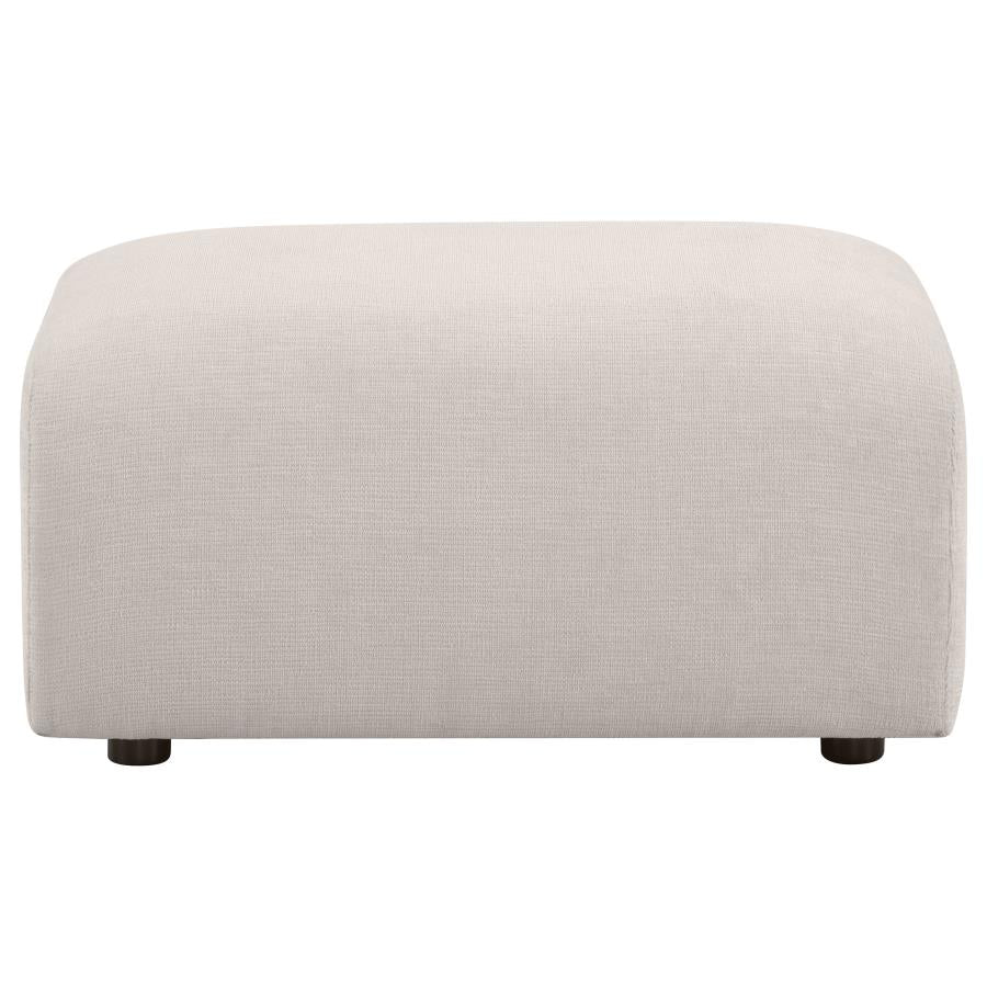 Burnett Chenille Upholstered Ottoman Ivory - 504958