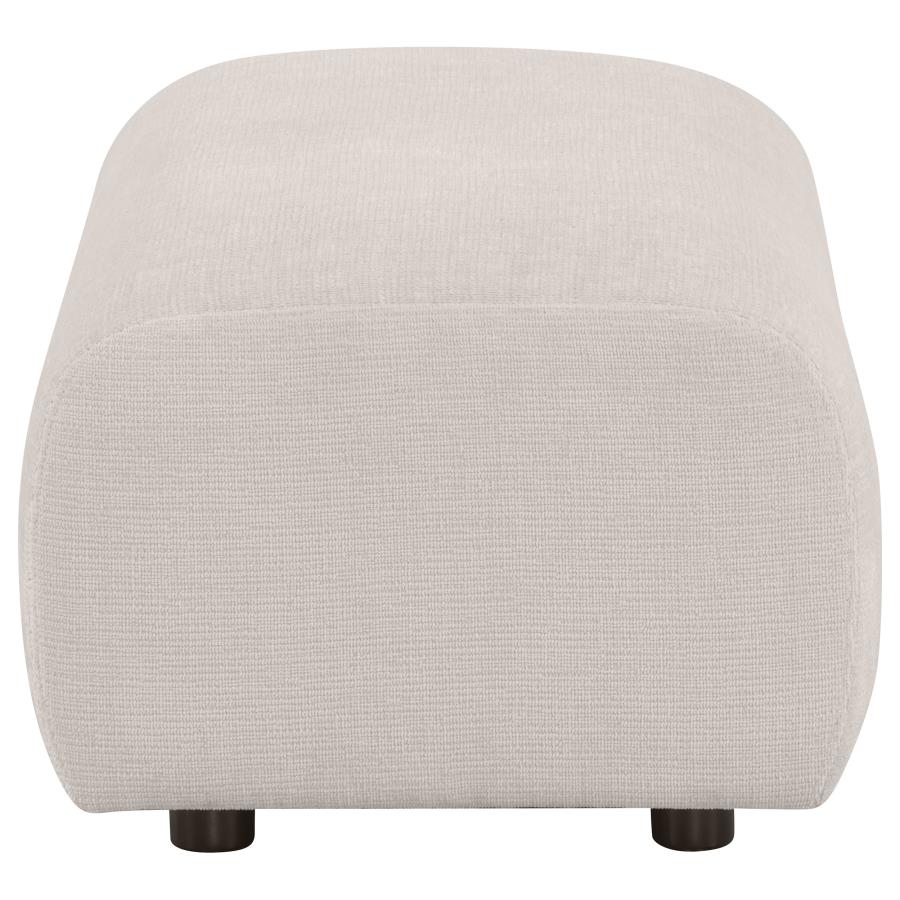 Burnett Chenille Upholstered Ottoman Ivory - 504958