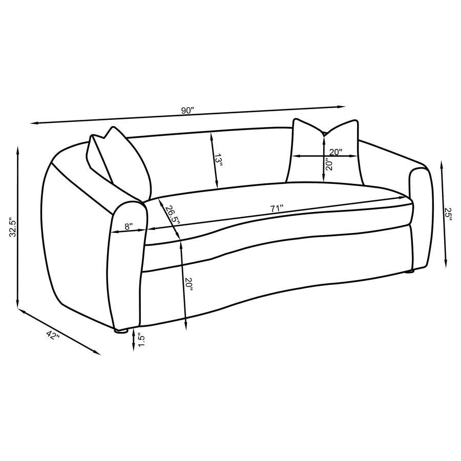 Isabella 2-piece Fabric Upholstered Sofa Set Sand - 504971-S2