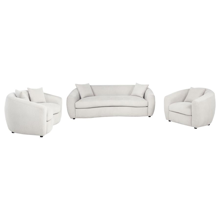 Isabella 3-piece Fabric Upholstered Sofa Set Sand - 504971-S3