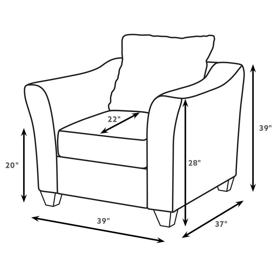 Salizar 3-piece Upholstered Flared Arm Sofa Set Grey - 506021-S3