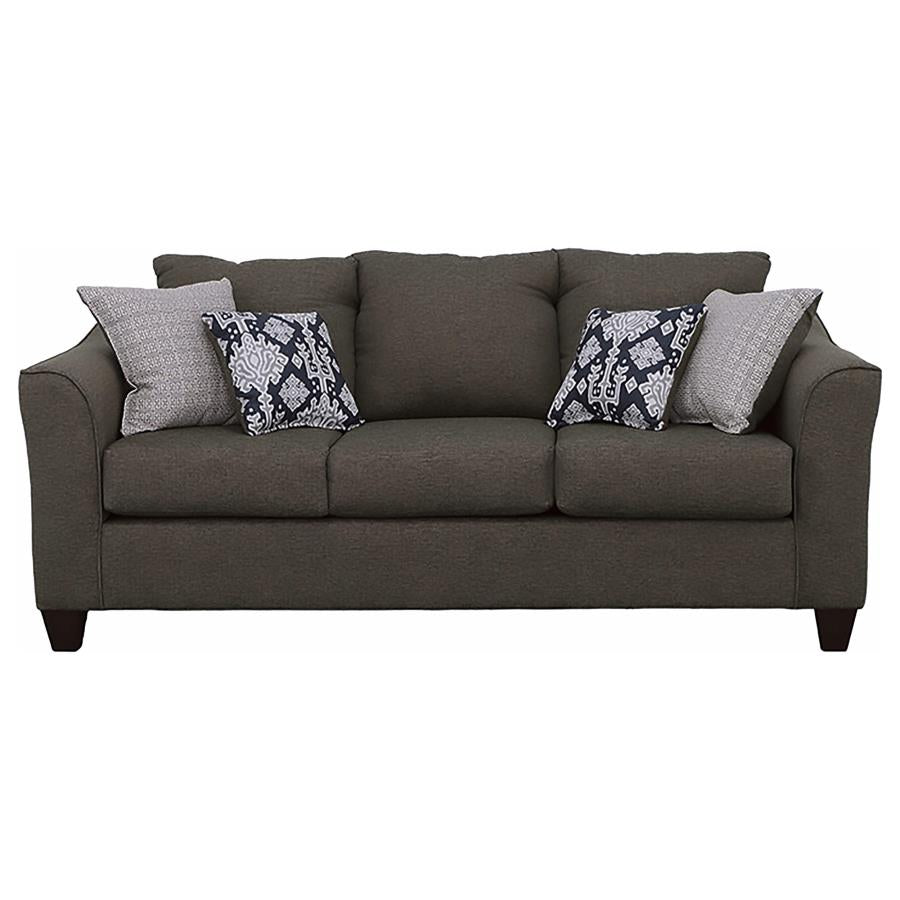 Salizar Upholstered Flared Arm Sofa Charcoal Grey - 506021
