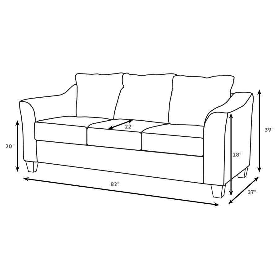 Salizar Upholstered Flared Arm Sofa Charcoal Grey - 506021