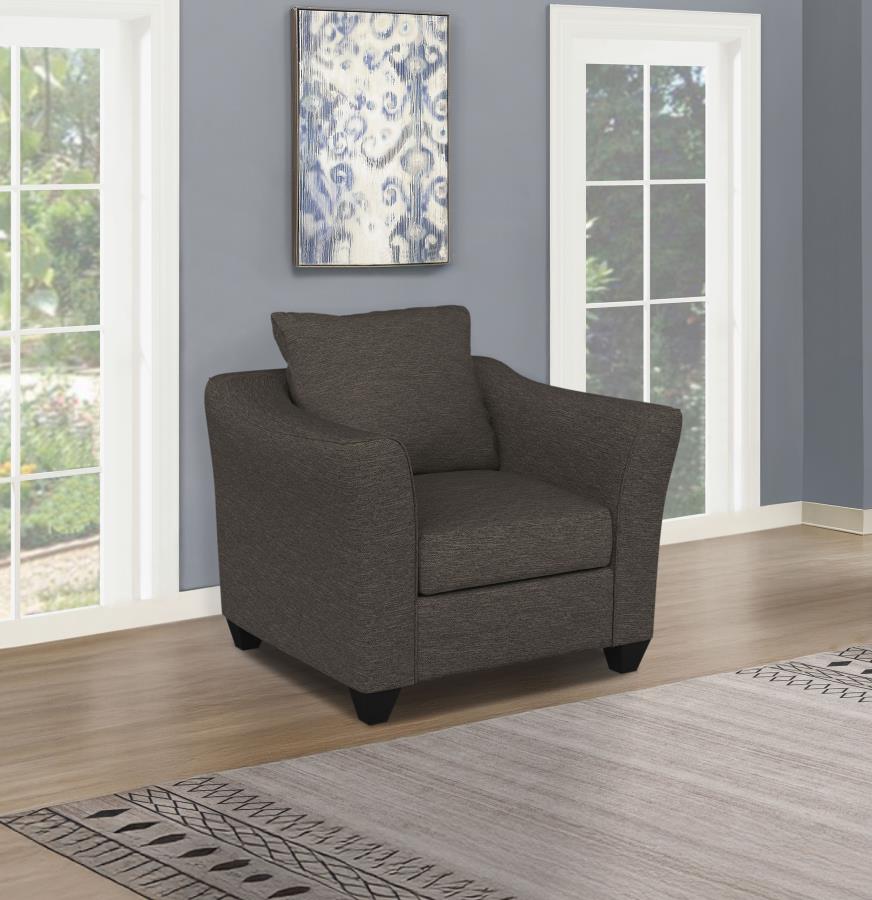 Salizar Upholstered Flared Arm Accent Chair Charcoal Grey - 506023