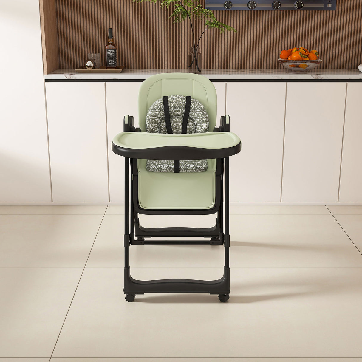 Convertible Baby High Chair To Rocker With 5 Point Harness