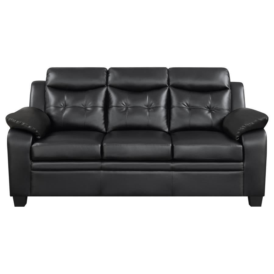 Finley 3-piece Upholstered Padded Arm Tufted Sofa Set Black - 506551-S3