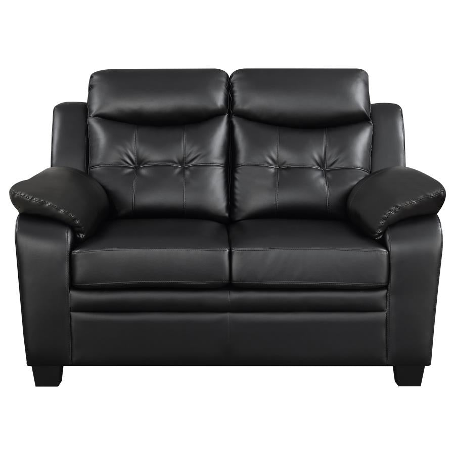 Finley 3-piece Upholstered Padded Arm Tufted Sofa Set Black - 506551-S3