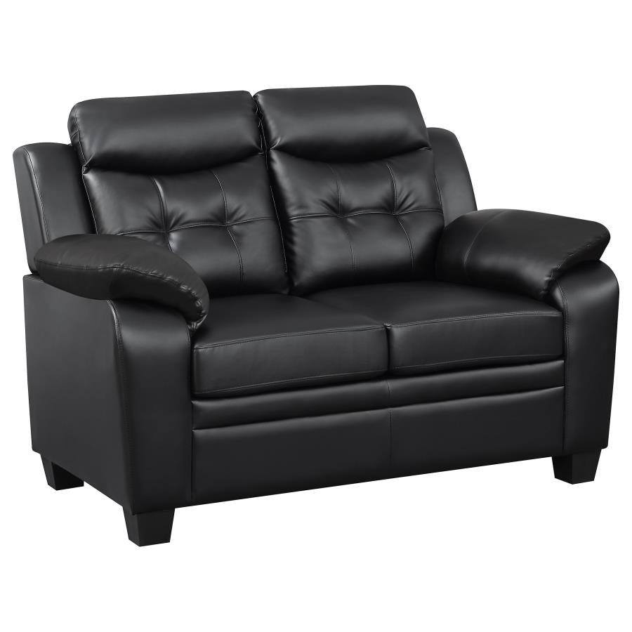Finley Upholstered Padded Arm Tufted Loveseat Black - 506552