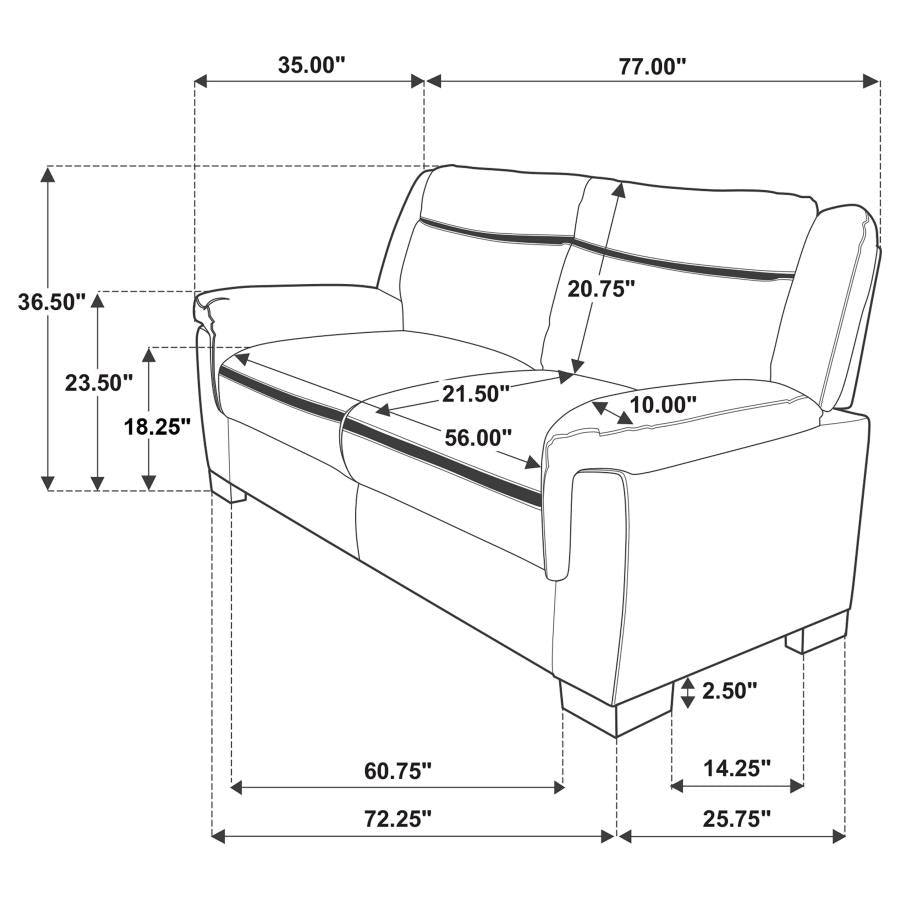 Arabella Upholstered Padded Arm Sofa Grey - 506591