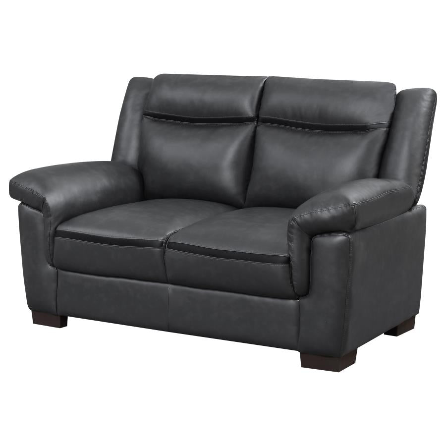 Arabella Upholstered Padded Arm Loveseat Grey - 506592