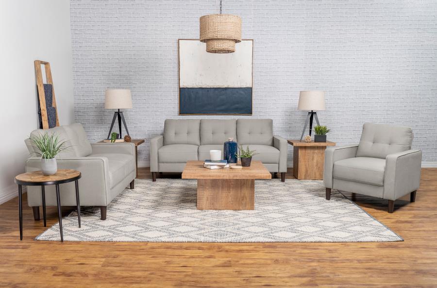 Bowen Upholstered Track Arm Tufted Sofa Beige - 506785