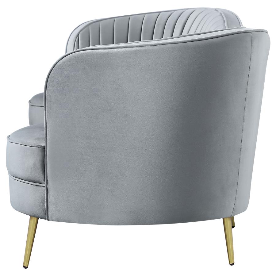 Sophia Upholstered Channel Tufted Sofa Grey - 506864