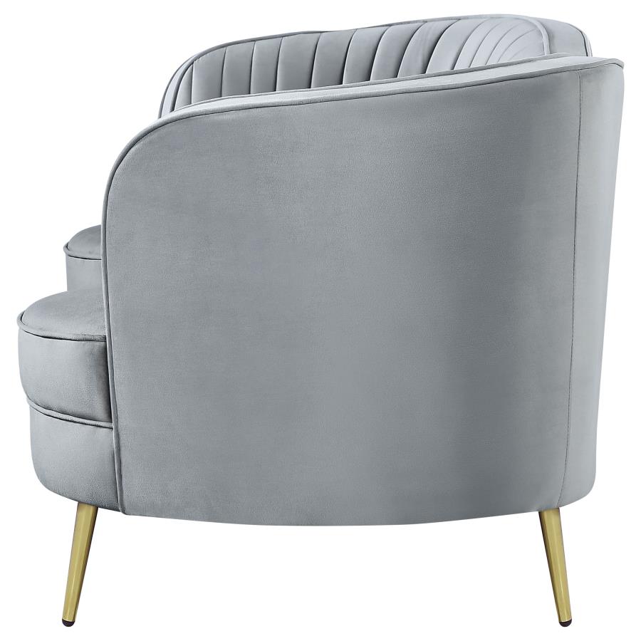 Sophia Upholstered Channel Tufted Loveseat Grey - 506865