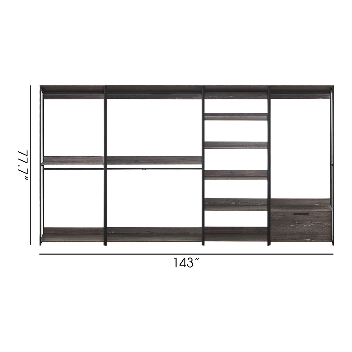 Monica - Walk-In Closet System, Modular Storage - Rustic
