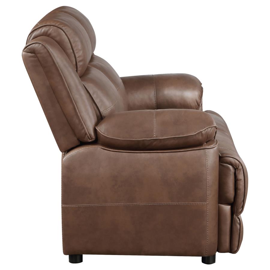 Ellington 3-piece Upholstered Padded Arm Sofa Set Dark Brown - 508281-S3
