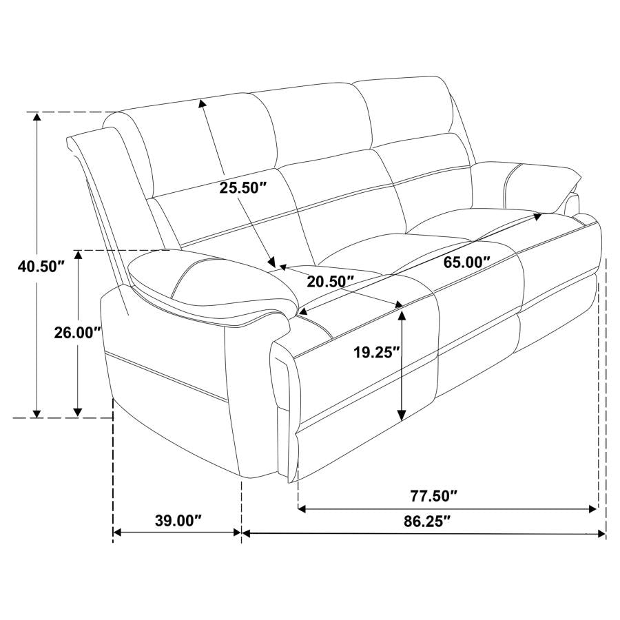 Ellington 3-piece Upholstered Padded Arm Sofa Set Dark Brown - 508281-S3