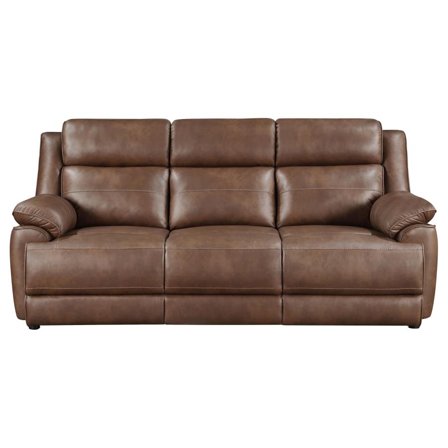 Ellington Upholstered Padded Arm Sofa Dark Brown - 508281