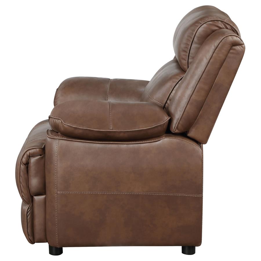 Ellington Upholstered Padded Arm Accent Chair Dark Brown - 508283