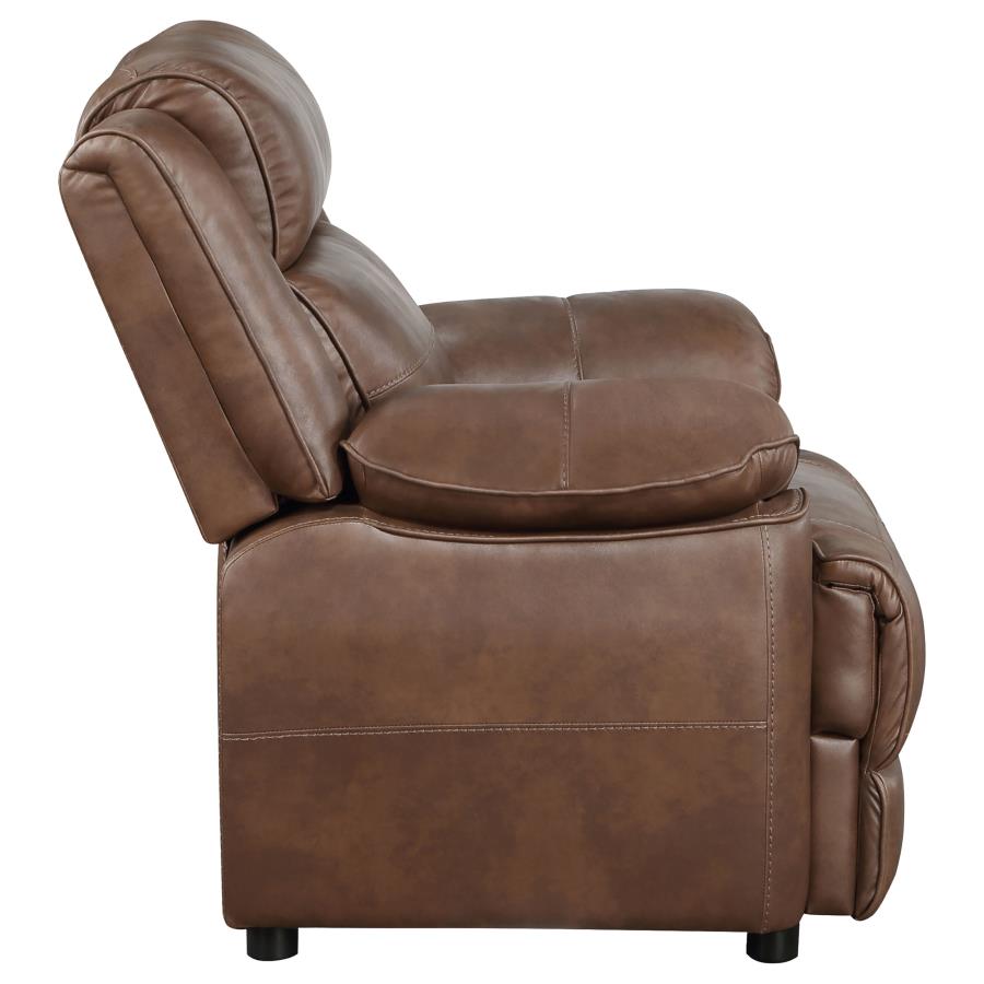 Ellington Upholstered Padded Arm Accent Chair Dark Brown - 508283