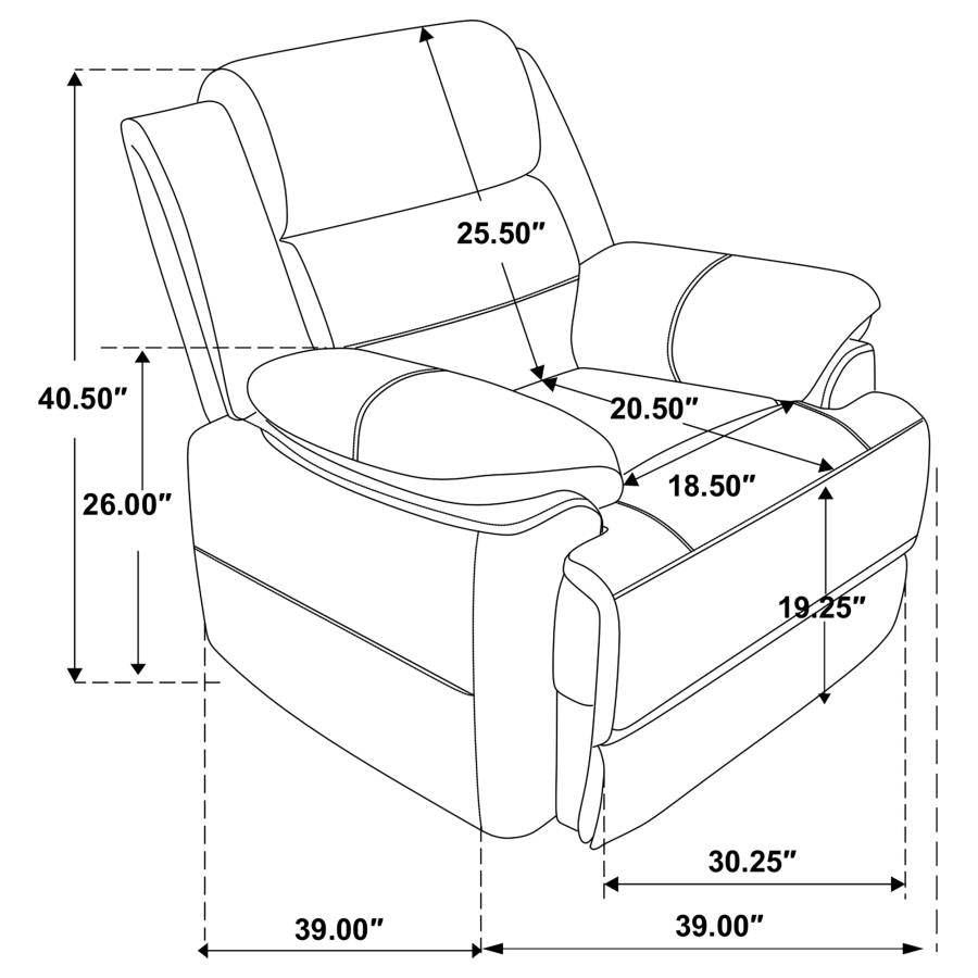 Ellington Upholstered Padded Arm Accent Chair Dark Brown - 508283