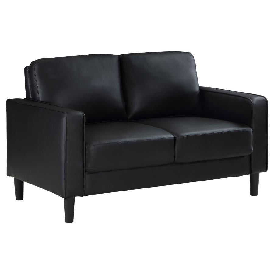 Ruth 2-piece Upholstered Track Arm Sofa Set Black - 508361-S2