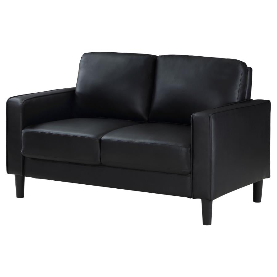 Ruth Upholstered Track Arm Loveseat Black - 508362
