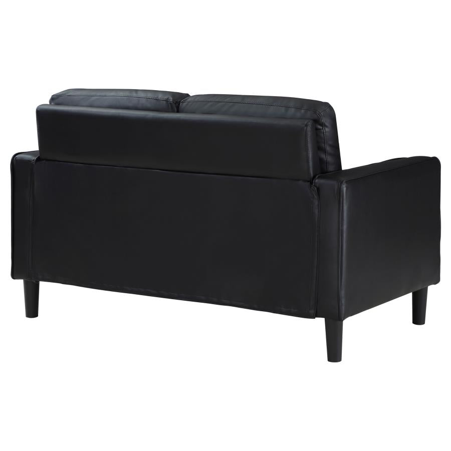 Ruth Upholstered Track Arm Loveseat Black - 508362