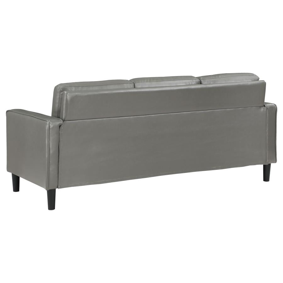 Ruth 3-piece Upholstered Track Arm Sofa Set Grey - 508365-S3