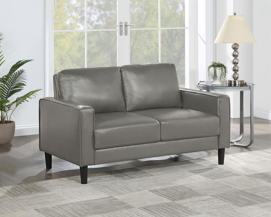Ruth Upholstered Track Arm Loveseat Grey - 508366