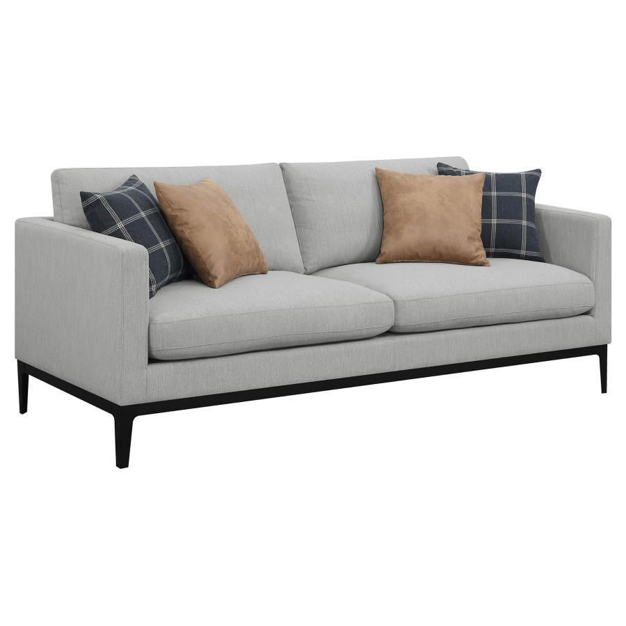 Apperson 2-piece Upholstered Track Arm Sofa Set Light Grey - 508681-S2