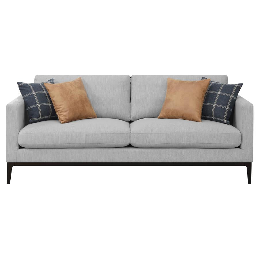 Apperson 2-piece Upholstered Track Arm Sofa Set Light Grey - 508681-S2