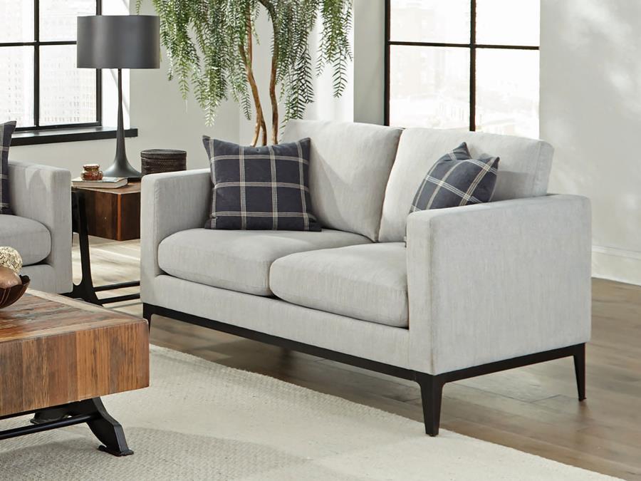 Apperson Upholstered Track Arm Loveseat Light Grey - 508682