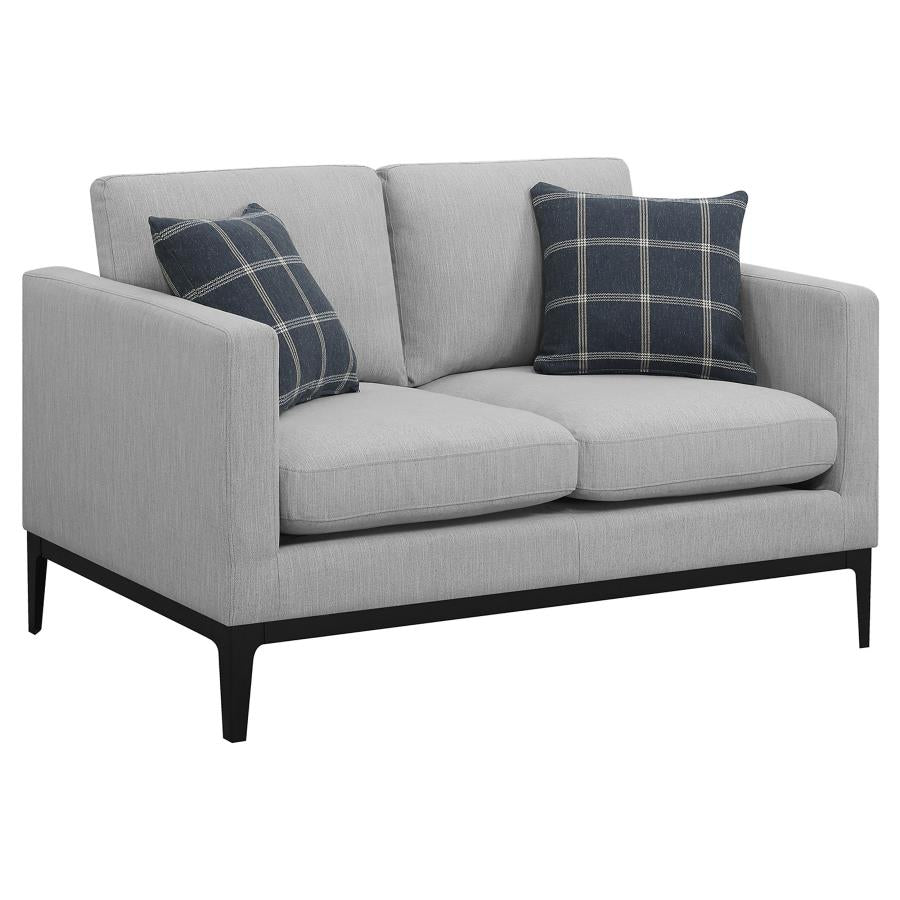 Apperson Upholstered Track Arm Loveseat Light Grey - 508682