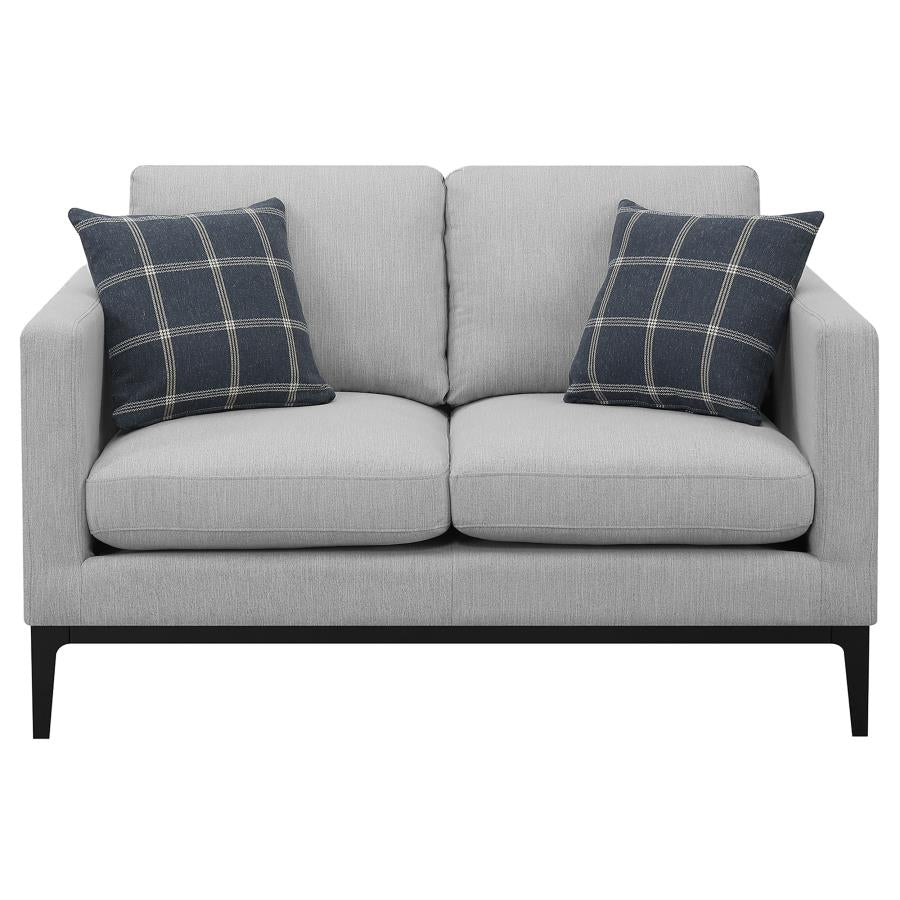 Apperson Upholstered Track Arm Loveseat Light Grey - 508682