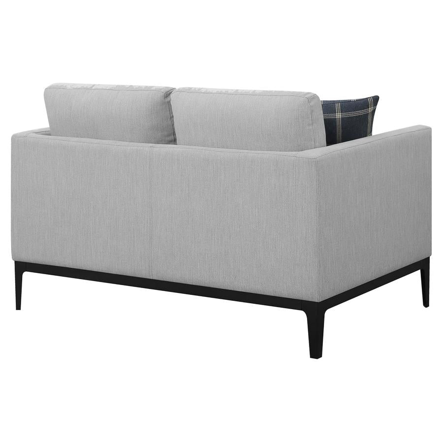 Apperson Upholstered Track Arm Loveseat Light Grey - 508682