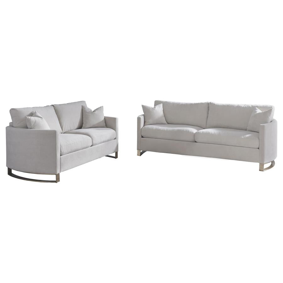 Corliss 2-piece Upholstered Arched Arm Sofa Set Beige - 508821-S2