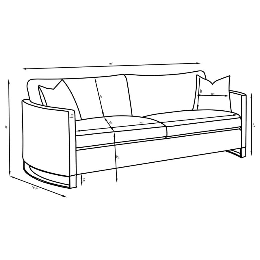Corliss 2-piece Upholstered Arched Arm Sofa Set Beige - 508821-S2