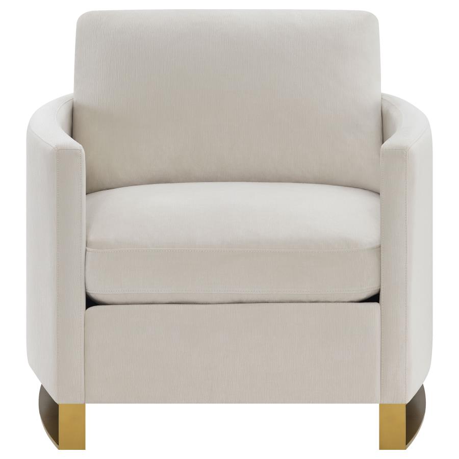 Corliss Upholstered Curved Track Arm Chair Beige - 508823