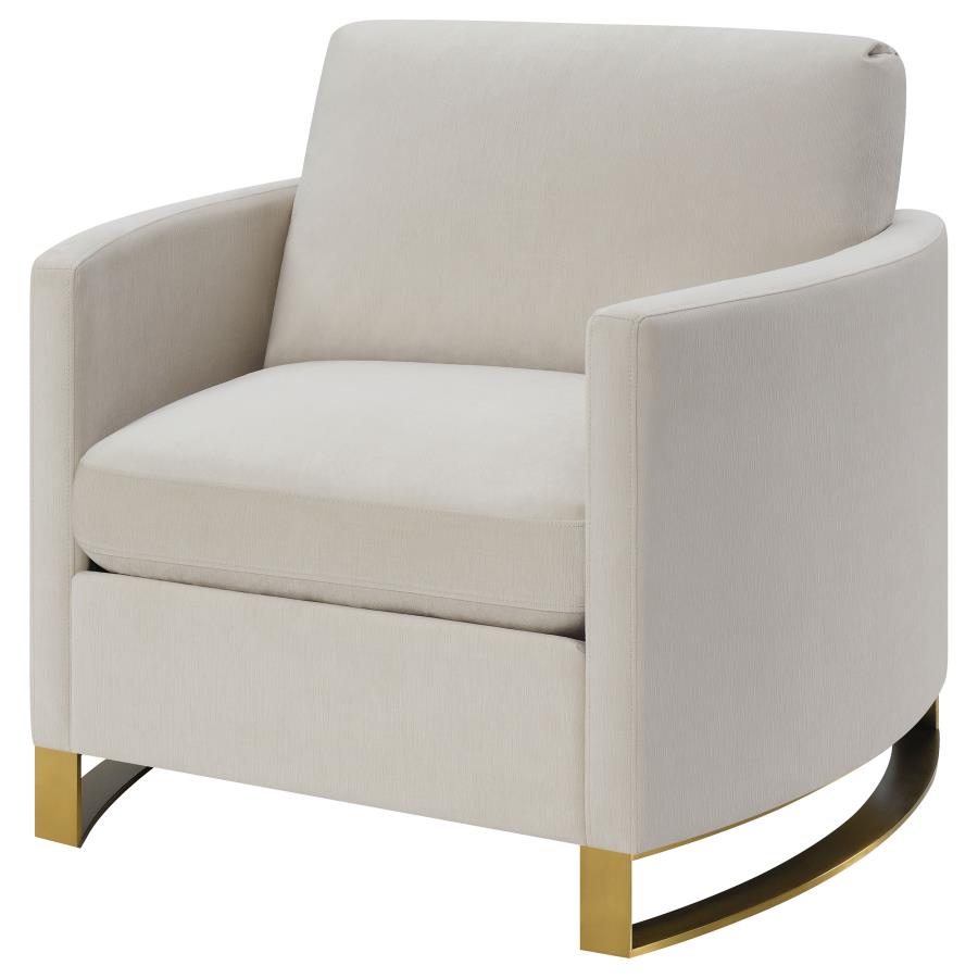 Corliss Upholstered Curved Track Arm Chair Beige - 508823