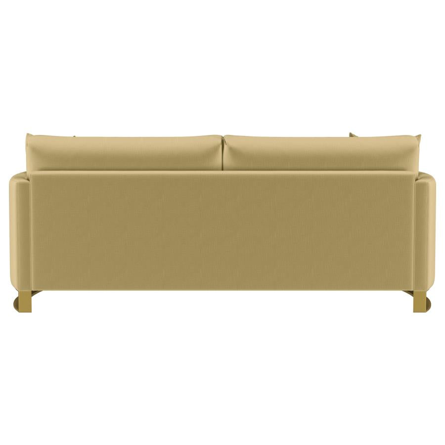 Corliss Upholstered Curved Track Arm Sofa Camel - 508824