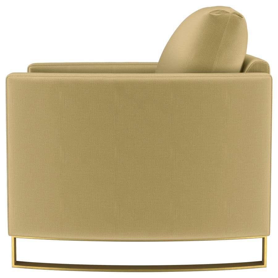 Corliss Upholstered Curved Track Arm Chair Camel - 508826