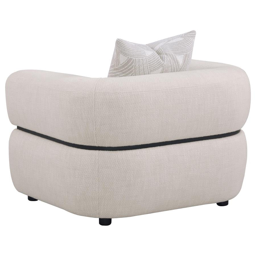 Jeanette 3-piece Fabric Upholstered Round Arm Sofa Set Beige - 508961-S3