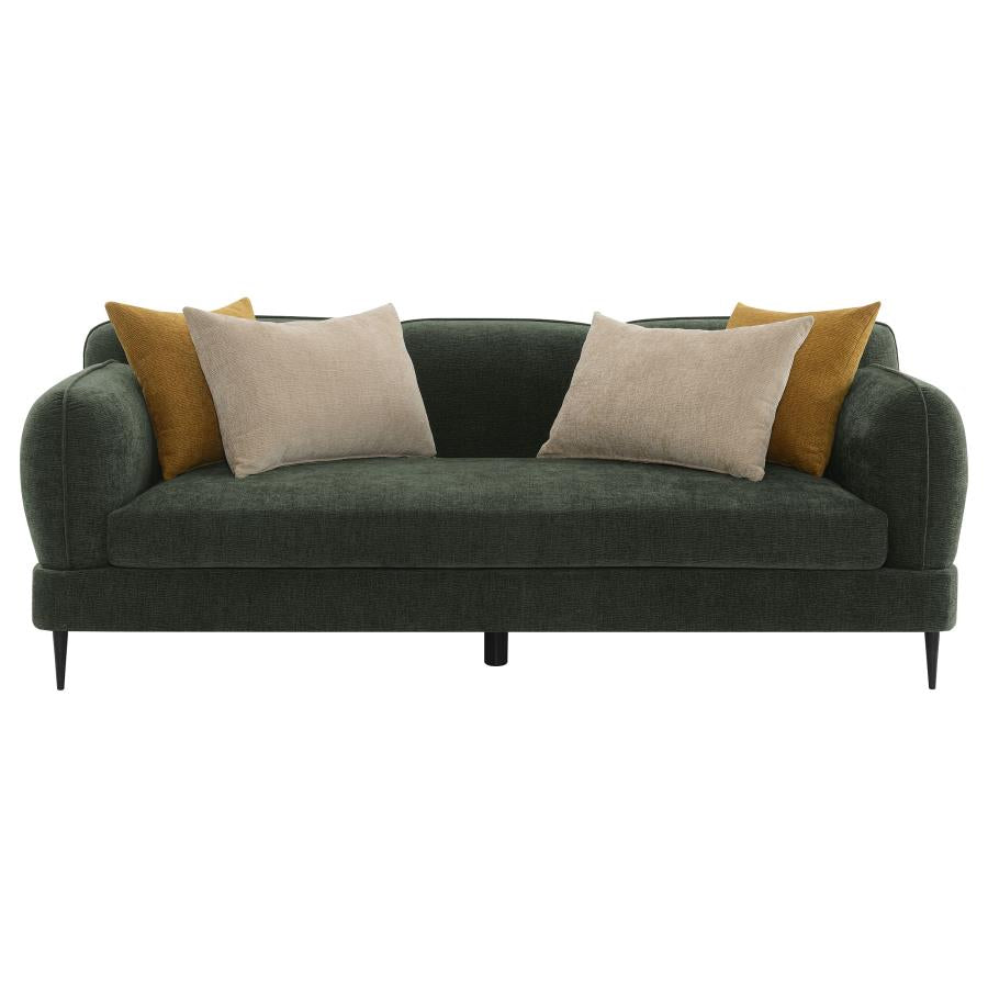 Jade Chenille Upholstered Modern Track Arm Sofa Green - 509131