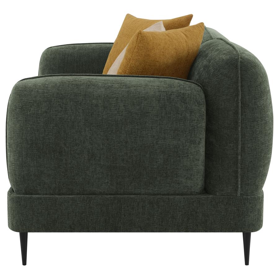 Jade Chenille Upholstered Modern Track Arm Loveseat Green - 509132