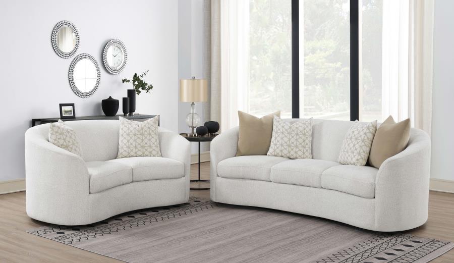 Rainn 2-piece Boucle Upholstered Sloped Arm Sofa Set Latte - 509171-S2