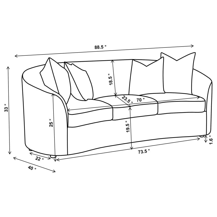 Rainn 2-piece Boucle Upholstered Sloped Arm Sofa Set Latte - 509171-S2