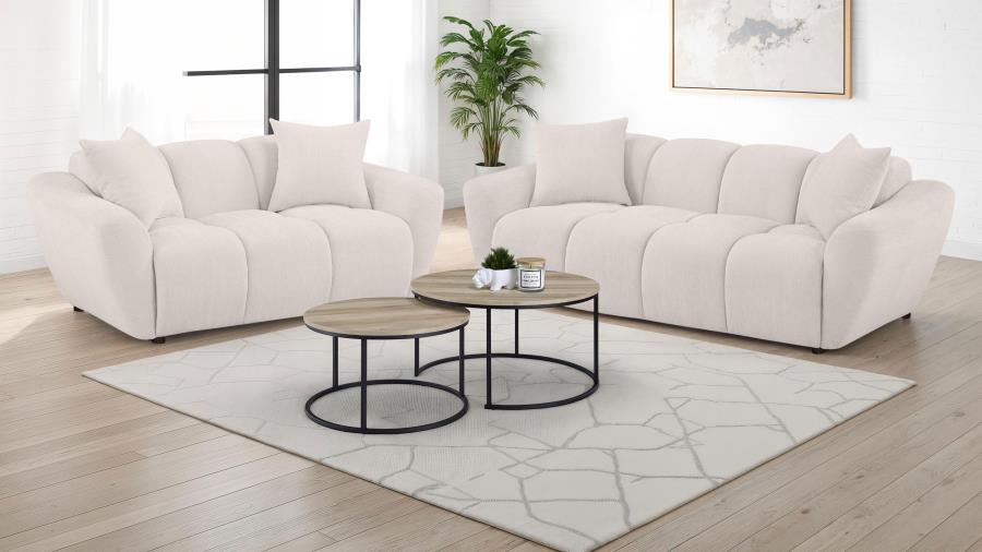 Destino 2-piece Chenille Splayed Arm Sofa Set Greige - 509301-S2